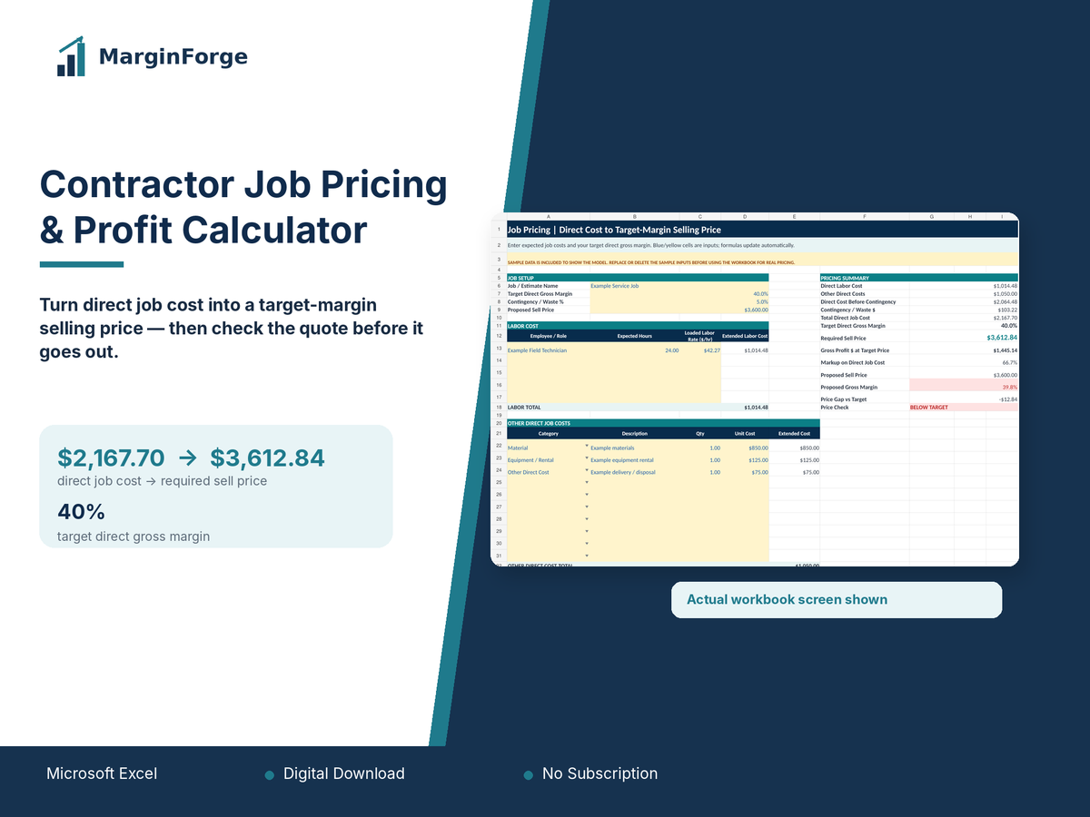 Contractor Job Pricing & Profit Calculator